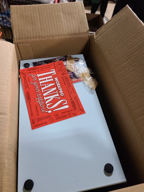 Photo 1 of WORKPRO Mini Metal Tool Box with 2 Drawers and Top Storage, Small Tool Chest with PVC Liners and PP Feet Pads, Cold Rolled Steel Toolbox with Magnetic Tab