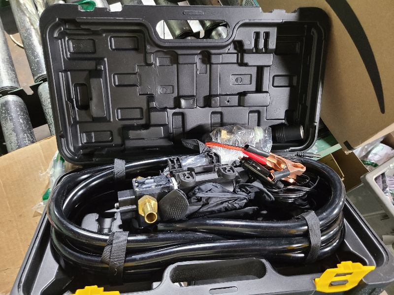 Photo 1 of 12V Electric Fuel Transfer Pump, Gasoline Transfer Pump Moves 90 Gallons of Gas or Diesel Per Hour. Kit Great for UTVs, Boats, Equipment, Cars, Gas, Diesel, Etc (80W DC Motor)