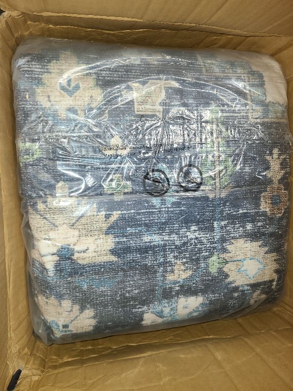 Photo 1 of 8x10 Area Rugs for Living Room,Non Slip Washable Vintage Rug Boho Rugs Large Blue Area Rug Indoor Stain Proof Non-Shedding Carpet for Entryway Living Room Bedroom Kitchen(Blue)