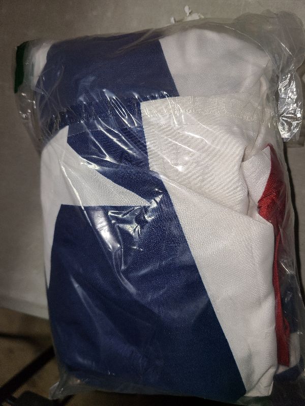 Photo 1 of 3x6 Ft American Pleated Fan flags 4th of July Decorations Memorial Day Bunting Flags outdoor- Half Banner Patriotic flag USA porche Flags 2-Pack