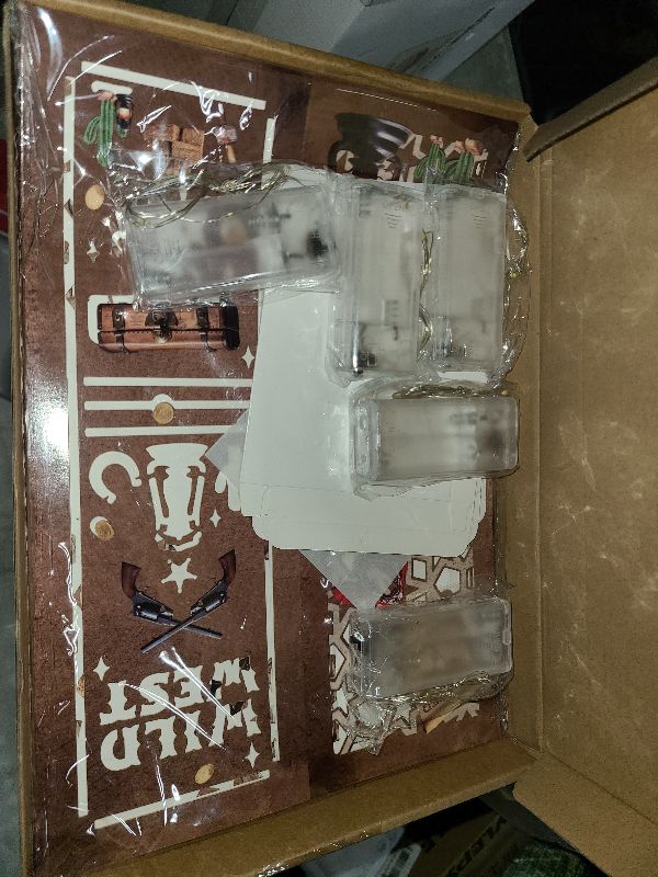 Photo 1 of 6 Pcs Western Centerpieces for Tables Wild West Cowboy Party Lantern Decorations Western Cowboy Centerpieces with LED Light for Rodeo Party Decorations Birthday Baby Shower, 11.8 x 4.2