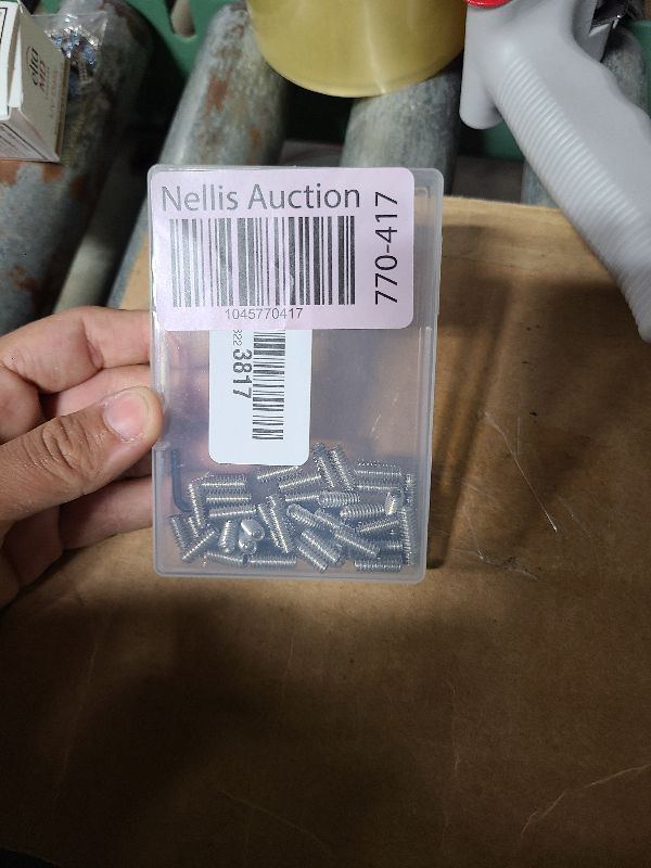 Photo 1 of #10-24 x 1/2'' (50 Pack) Set Screws, 304 Stainless Steel 18-8, Internal Hex Head Allen Drive Cup Point Screws (with Hex Key Wrench)