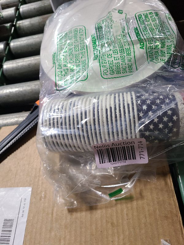 Photo 1 of 194Pcs Vintage Patriotic Party Supplies Set- American Flag Dinnerware - 9"+7" Plates, Cutlery, Napkins, Cups & 2 USA Flag Tablecloths-Patriotic Decoration for 4th of July, Birthday, Memorial Day BBQs