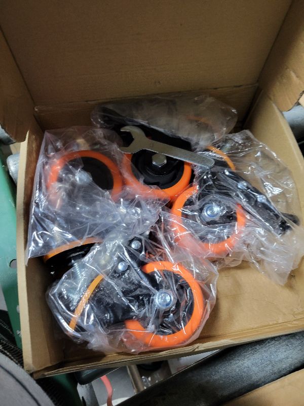 Photo 1 of 3 Inch Caster Wheels 2200Lbs, Threaded Stem Casters Set of 4 Heavy Duty, 1/2"-13 x 1 (Screw Diameter 1/2", Stem Length 1"), Safety Dual Locking Industrial Castors, Wheels for Cart, Furniture