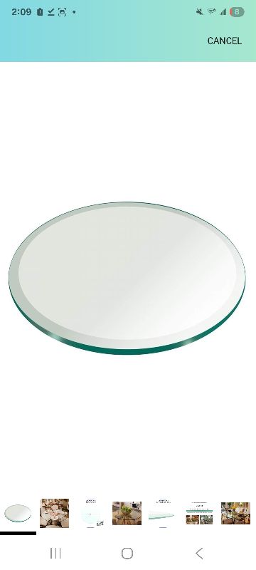 Photo 1 of 36" Inch Round Glass Table Top 3/8" Thick Tempered Beveled Edge by Fab Glass and Mirror