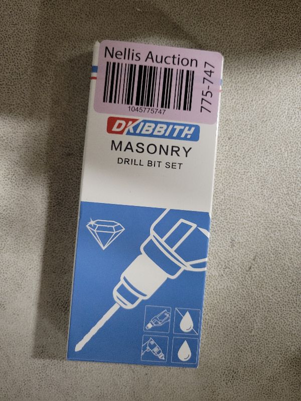 Photo 1 of 10-Piece Masonry Drill Bit Set for Concrete Tile Glass Ceramic Brick,1/8 to 1/2 Inch Drilling Bits with Triangle Handle,Tungsten Steel Alloy Tip.?Black?
