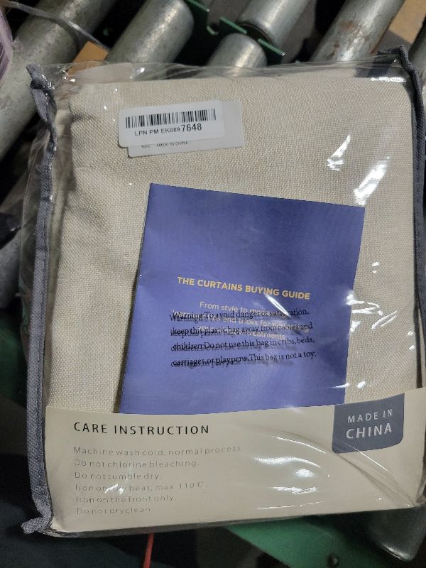 Photo 1 of 100% Blackout Shield Linen Blackout Curtains for Bedroom 84 Inches Long, Back Tab/Rod Pocket Living Room Drapes, Thermal Insulated Blackout Curtains 2 Panels Set, 50" W x 84" L, Cream