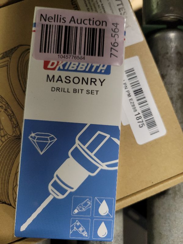 Photo 1 of 10-Piece Masonry Drill Bit Set for Concrete Tile Glass Ceramic Brick,1/8 to 1/2 Inch Drilling Bits with Triangle Handle,Tungsten Steel Alloy Tip.?Black?