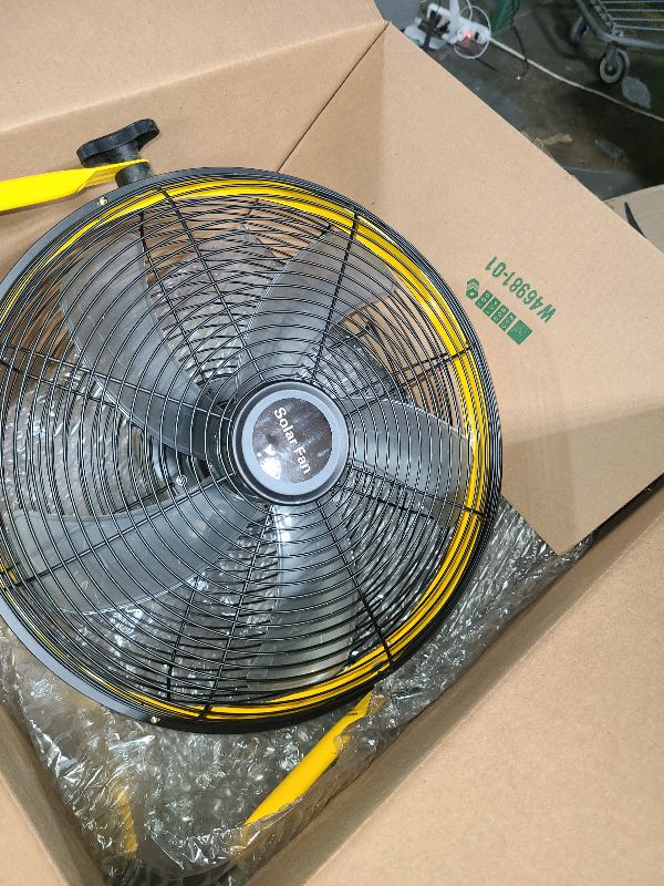 Photo 1 of 14 Inch Portable Rechargeable Fan,15600mAh Battery Powered,Camping Fan with Solar Panel,360 Vertical Tilt,Solar Powered Fan for Outside,Travel,Chicken Coop,Dog House,Shed,Greenhouse