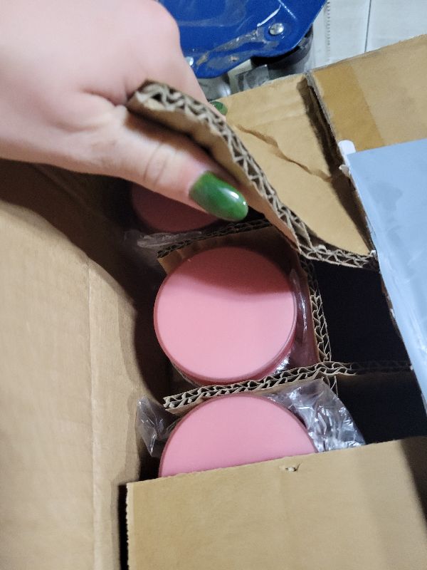 Photo 1 of 4OZ Glass Jars with Lids, Hoa Kinh Small Glass Jars, 12 Pack Empty Round Canning Storage Jars Containers for Storing Lotions, Powders, and Ointments (4oz-12Pack-Frosted Pink)