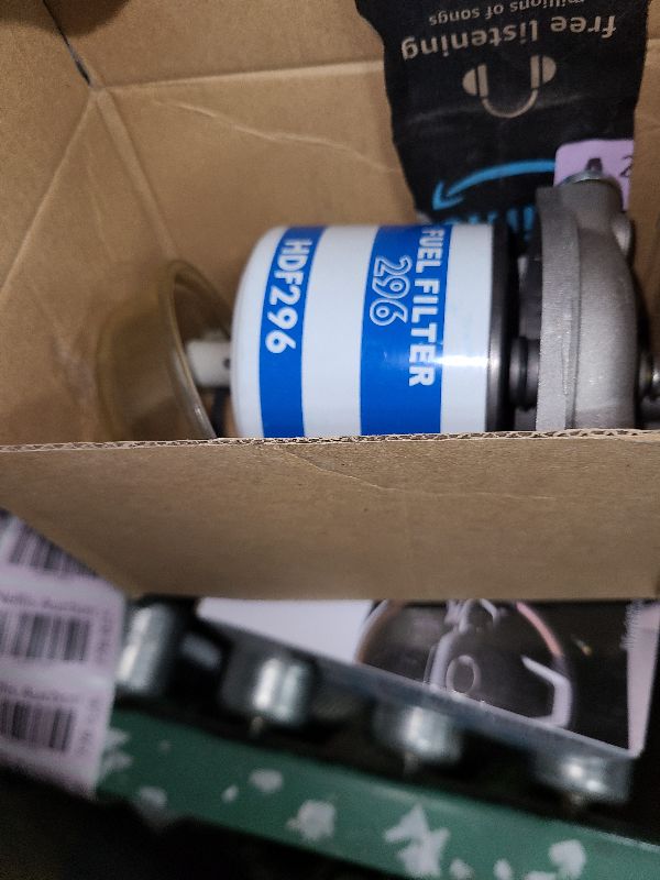 Photo 1 of 7111-296 Single Diesel Fuel Filter Assembly With Glass Bowl Compatible With Ford Massey Ferguson Vehicle Tractor 2000 2610 3610 4610, 133 135 140 145 165 168 175 178 Replaces# 7111-296, C7NN9162B