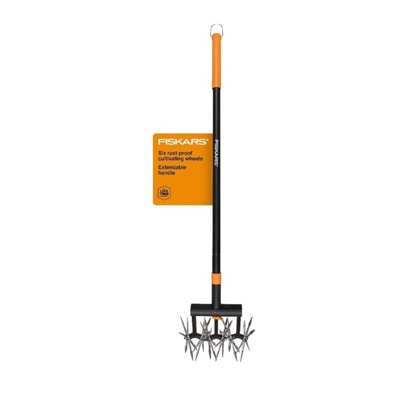 Photo 1 of 
Visit the Store, Fiskars
Fiskars
Visit the Store
4.2
4.2 out of 5 stars
(6,430)
Fiskars Tiller Cultivator for Garden and Lawn, Extendable (40"- 60") Gardening Hand Tool, Telescoping Rotary Hand Cultivator Tool for Soil or Reseeding Grass 