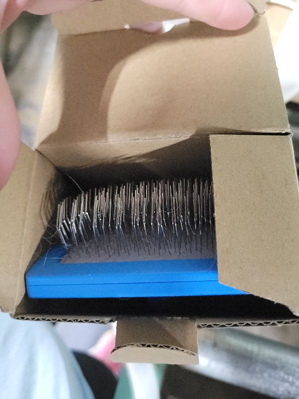 Photo 1 of 2PCS Slicker Brush for Dogs & Pet Comb,Professional Dog Grooming Brush (Goldendoodles,Poodles,Labradoodles) with Extra Long Pins to Effectively Remove Tangles, Knots and Mats (Blue)