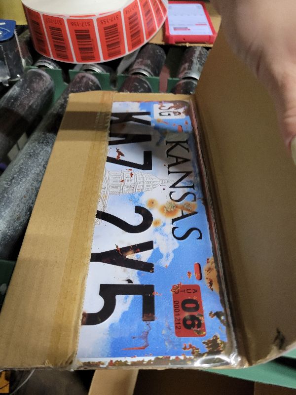 Photo 1 of 2 Pieces Prop License Plates, | Kaz 2Y5 + CNK 80Q3 | Metal Stamped Car Plates, Winchester Impala