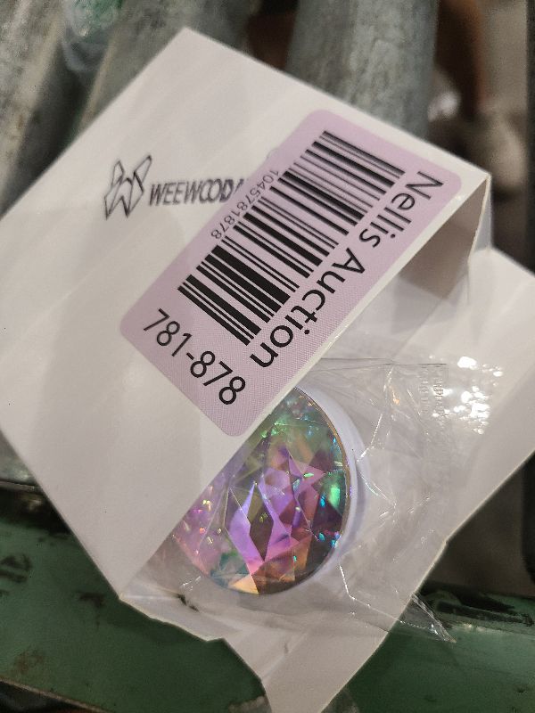 Photo 1 of 4 Pieces Disco Crystal Phone Grip Plastic Diamond Phone Holders Collapsible Adhesive Foldable Expanding Finger Stand Holder Kickstand(White, Pink, Black, Rainbow)