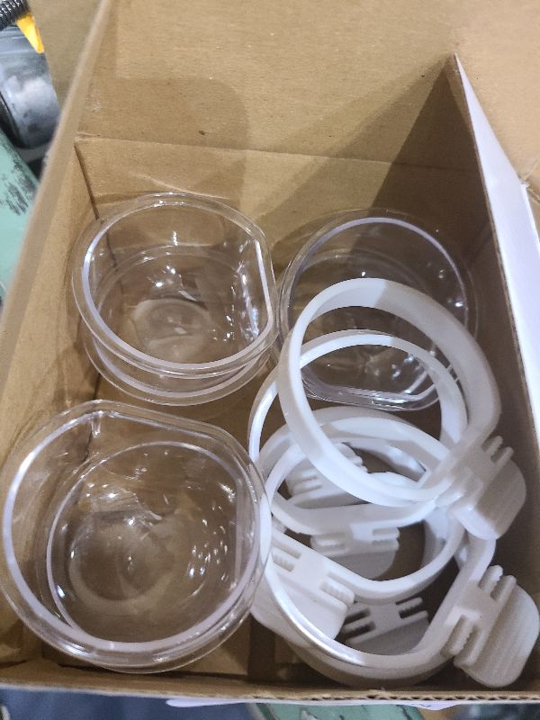 Photo 1 of 6 Pack Detachable Transparent Bowl Plastic Food Cup Convenient Hanging Seed Water Feeder for Parrot Canary Finch Small Size Bird