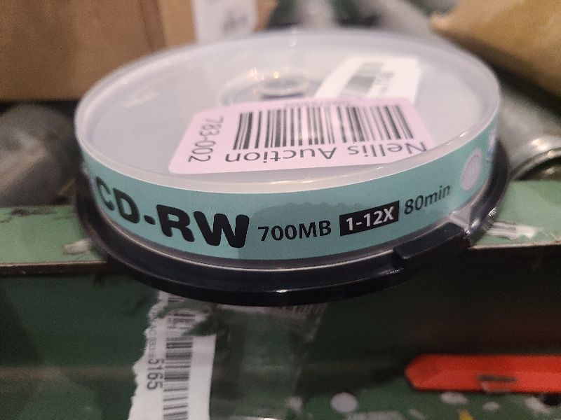 Photo 1 of 10 Pack Smartbuy CD-RW 1-12X 700MB/80Min High Speed Branded Logo Rewritable Blank Data Media Disc