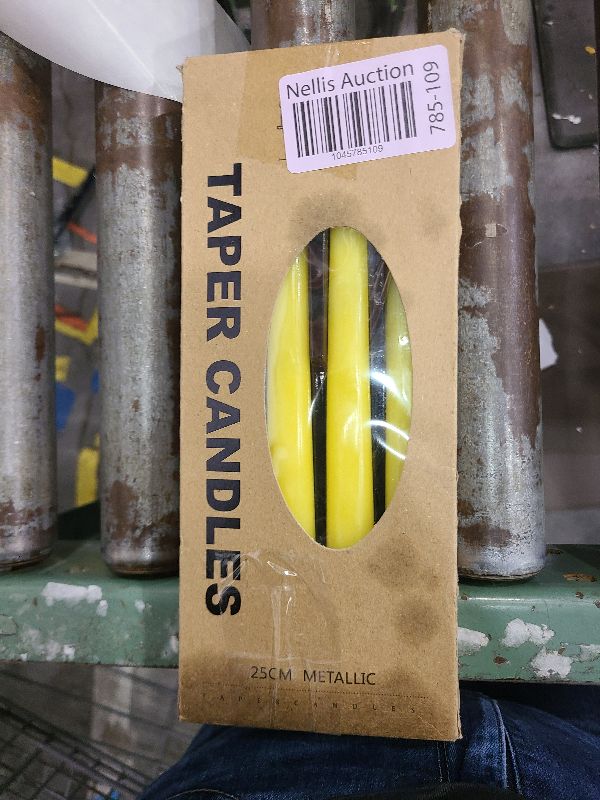 Photo 1 of 10 inch Yellow Taper Candles-Set of 4 Tapered Candle, Tall Candlesticks, Home Dinner Candle, Party, Wedding, Halloween, Christmas Candles(9.9 inch, Yellow)