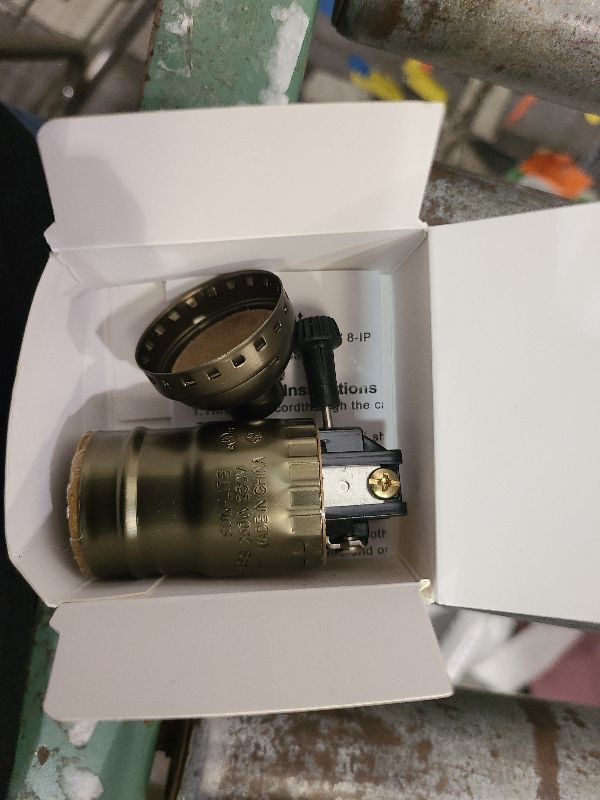 Photo 1 of 3 Way Lamp Socket Replacement, E26 Threaded Base, Turn Knob for Low-Medium-High Light Settings, Lamp Parts for Table and Floor Lamps Repair, Light Socket with Lamp Switch Kit (Antique Brass)