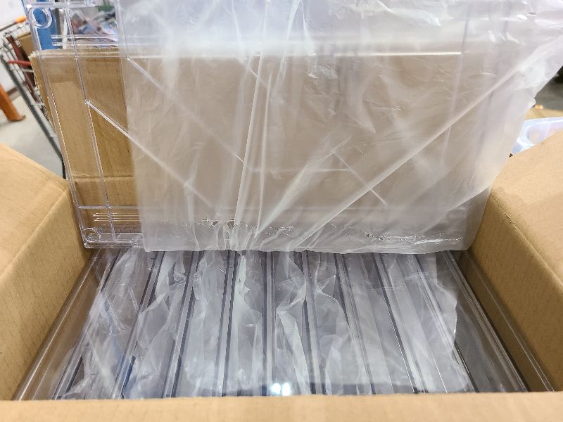Photo 1 of 4Pack Large Stackable Kitchen Storage Drawers, Clear Foods Organizer Bins with Handles, Easily Assemble for Bathroom, Kitchen, Pantry, Cabinet, Closet(XL-UP Handle)