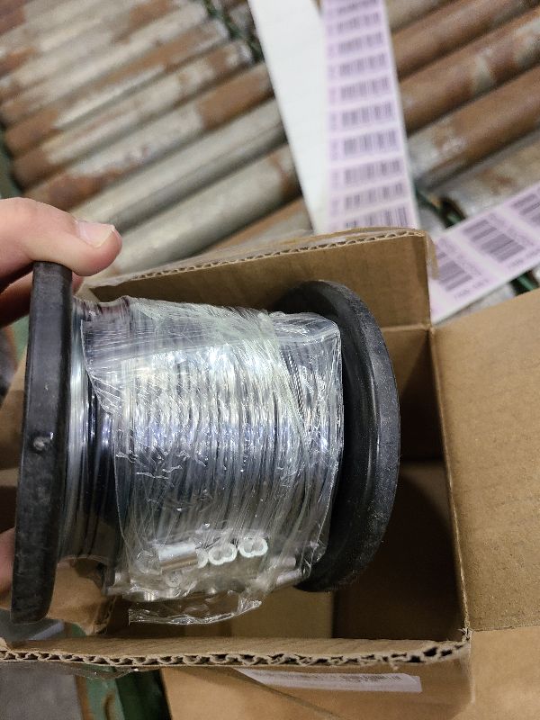 Photo 1 of 304 Stainless Steel Wire Rope Cable, Black Vinyl Coated - Outdoor Light Guide Wire for String Lights, Clotheslines - 1/16 Inch Overmolded to 3/32 Inch, 100ft
