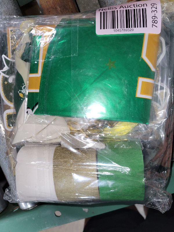 Photo 1 of 2025 Graduation Decorations-Class of 2025 Decorations Set with Congrats Grad Backdrop,Banner,Honeycomb Centerpiece and Balloons for Green Graduation Party Supplies