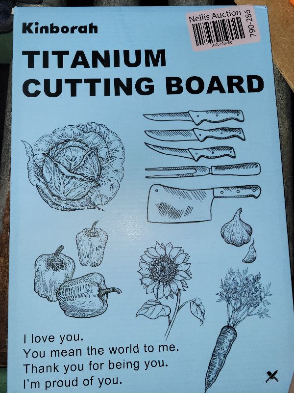 Photo 1 of 100% Pure Titanium Cutting Board - Cutting Boards for Kitchen, Dishwasher Safe Double-Sided Titanium Board for Home Kitchen Outdoor Camping Christmas Holiday Gifts for Women Wife (13.3 x 9 inches)