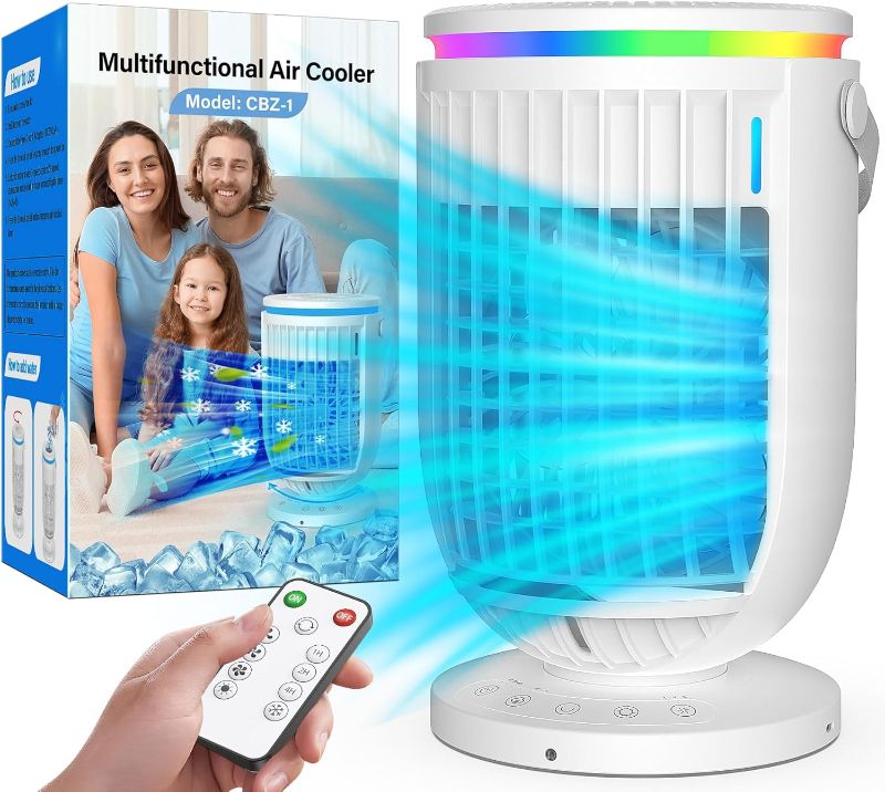 Photo 1 of  JYew Portable Air Conditioners Evaporative Mini Room Air Conditioners,Portable AC Unit Air Cooler with 4 in 1 Humidifier Fan Conditioner, AC Portable for Room with 120° Rotating Function 