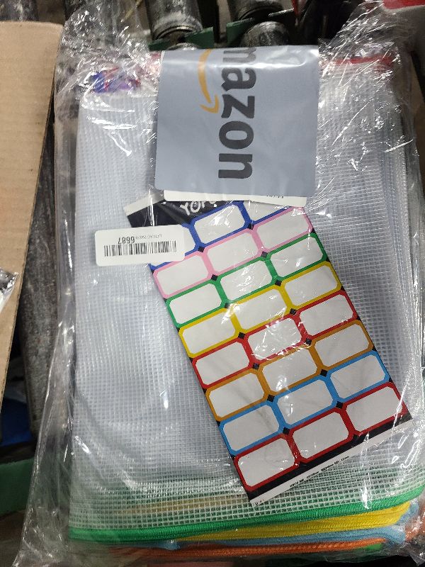 Photo 1 of 24pcs Mesh Zipper Pouch, Puzzle Storage Bags, A3 17x12 Inches Large Reusable Zipper Pouches for for Classroom Office Supplies Organizing, Extra Large Zipper Bags, Board Game Storage?8 Color?