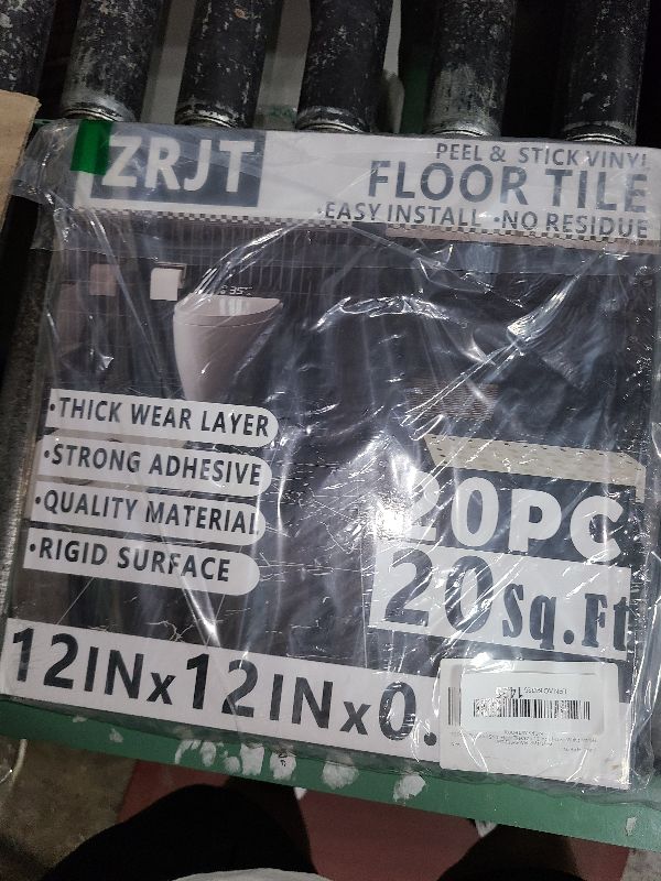 Photo 1 of 20-Pack Peel and Stick Floor Tiles Vinyl Floor 12 x 12 inch Self Adhesive Waterproof Flooring Planks DIY for Bathroom, Kitchen, Living Room, RV, Cover 20 Sq. Ft, Polish White Marble