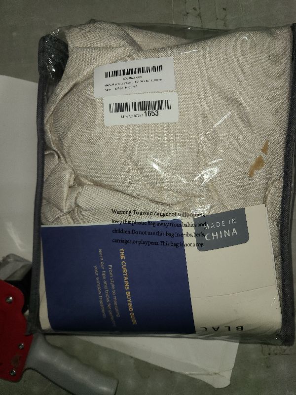 Photo 1 of 100% Blackout Shield Linen Blackout Curtains for Bedroom 84 Inches Long, Back Tab/Rod Pocket Living Room Drapes, Thermal Insulated Blackout Curtains 2 Panels Set, 50" W x 84" L, Cream