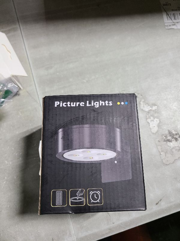 Photo 1 of 3Pcs Picture Light Battery Operated, Wireless Led Painting Light with Remote Dimmable and Timer, 3 Lighting Modes Art Display Light for Picture Frame Artworking Portrait, Wall Decorative Puck Lights