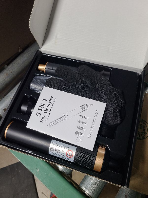 Photo 1 of 5 in 1 Hair Dryer Brush Hot Air Curling Brush Negative Ion Air Styler?Multi Function Blow Dryer Brush with Curling Wand, Straightening Brush, and Volumizing Hot Air Brush for All Hair Types?Black?