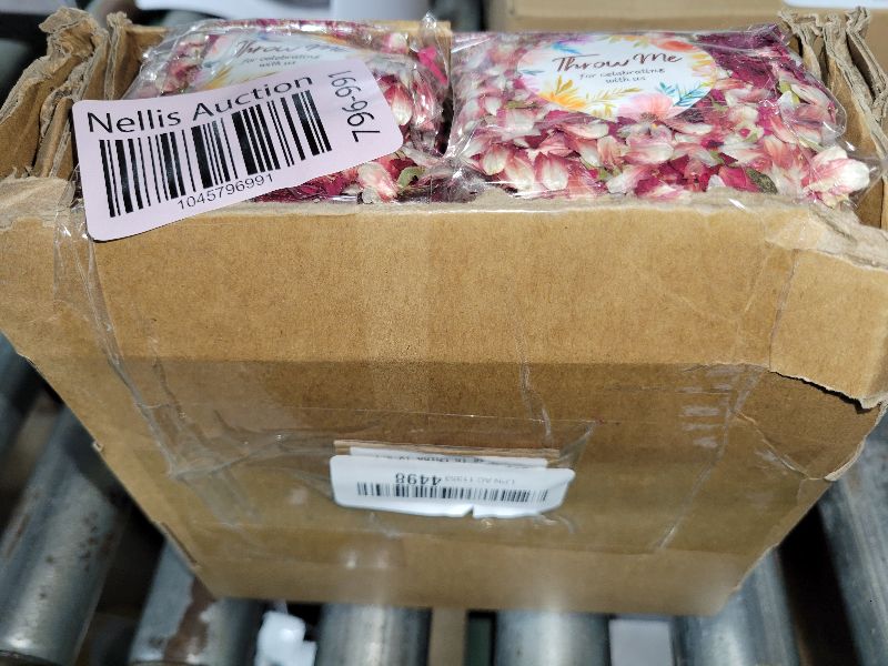 Photo 1 of 50 Pack Real Dried Rose Flower Petals Biodegradable Confetti, Dried Mix Red Rose Begonia Pink Flower for Wedding Send-Off Ideas Flower-girl basket, Wedding Decor Confetti, Exit Ideas