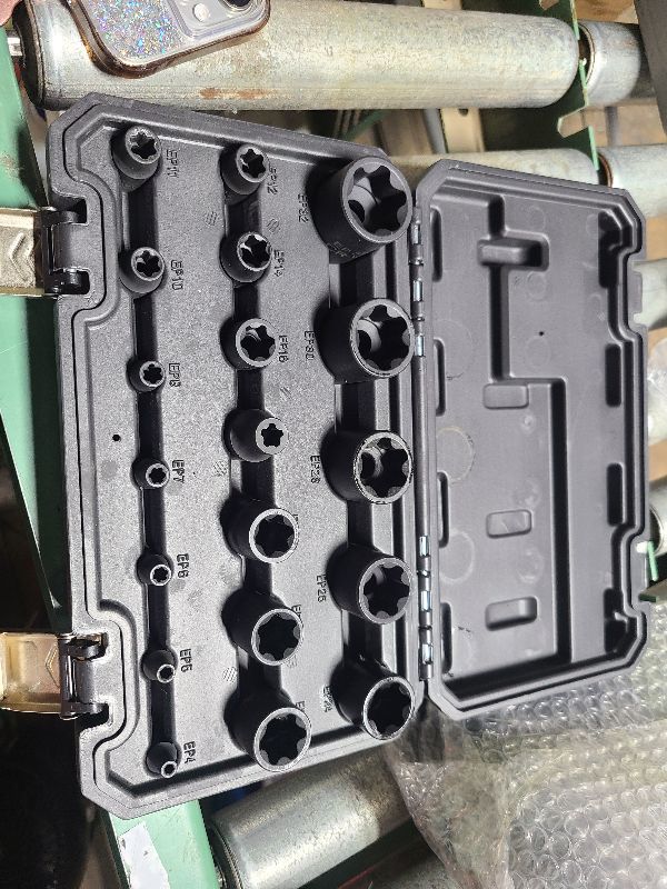 Photo 1 of 19pc External Torx Plus Socket Set 6 Point EP Socket EP4, EP5, EP6, EP7, EP8, EP10, EP11, EP12, EP14, EP16, EP18, EP20, EP22, EP24, EP26, EP28, EP30, EP32 with 1/2'' 3/8'' 1/4'' Dr E-Torx Plus Socket