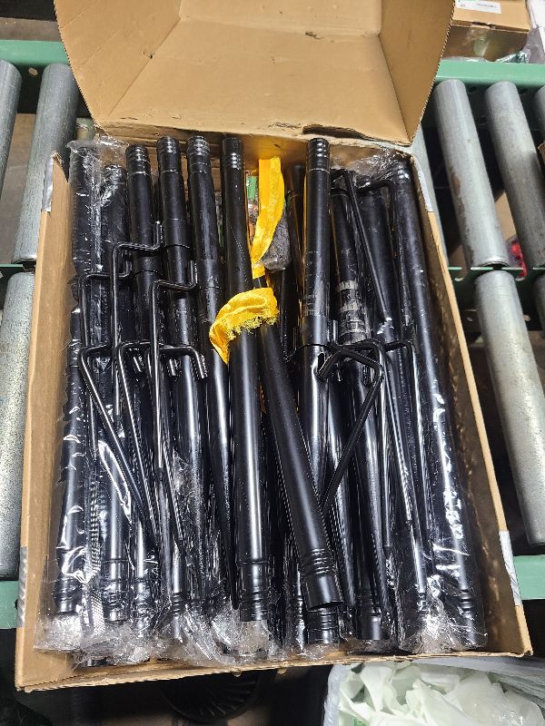 Photo 1 of 6 Pack 10 ft Heavy Duty Metal String Light Poles Adjustable Outdoor Lighting Stand for Patio,Backyard,Garden,Party & Wedding Rustproof & Sturdy with Hooks