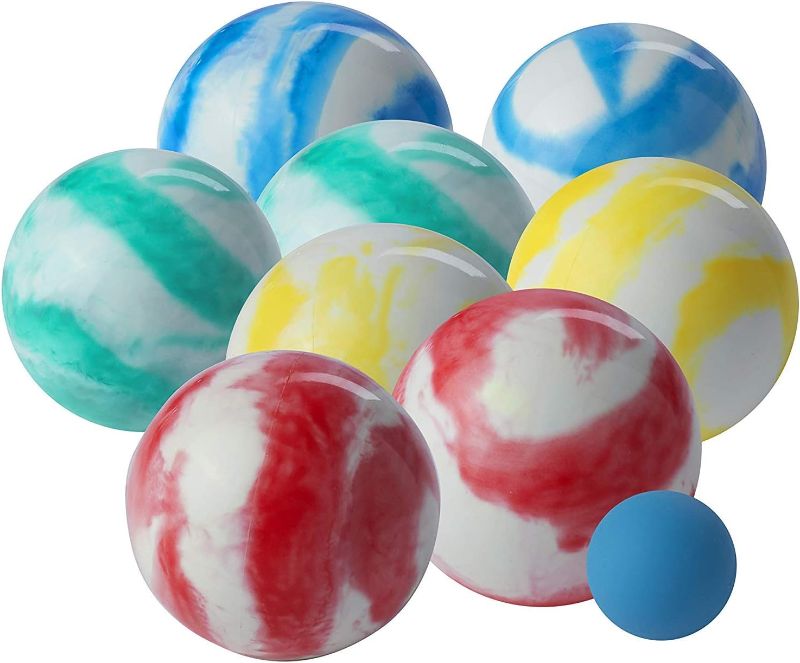 Photo 1 of  Franklin Sports Bocce Ball Set — 8 All Weather Bocce Balls and 1 Pallino — Beach, Backyard Lawn or Outdoor Party Game — Professional, American, and Starter Set Options 
