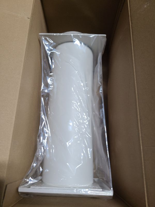 Photo 1 of 4 Inch Through-Wall Ventilation kit - Adjustable - Louvered Dryer Vent Cover with Pipe and Duct Connector - White - Plastic - with Built in Fly Screen Mesh (Style 1 with 4'' Inch)