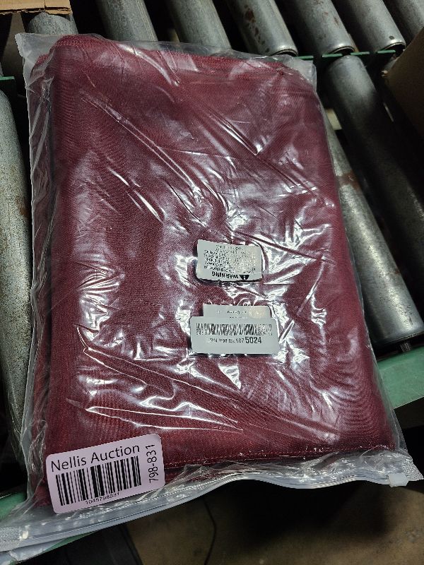 Photo 1 of 12 Pack Burgundy Satin Table Runner 12x108 Inches Long, Silk-Like Smooth Table Decor for Wedding Birthday Party