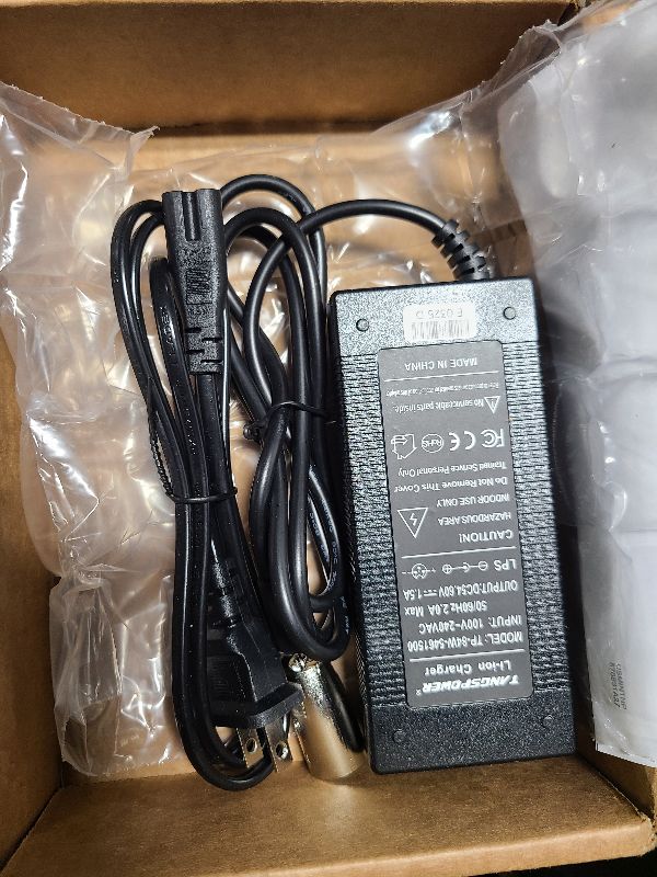 Photo 1 of 54.6v Charger 48v Output 54.6V 1.5A 48 Volt 3-pin XLR Male Plug for 54.6 Volt 13S 12Ah Lithium Battery Charger
