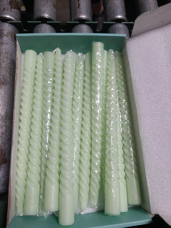 Photo 1 of 20 Pack 10 Inch Sage-Green Spiral Taper Candles for Christmas and Spring Home Decoration, Unscented Dripless Twisted Candlesticks for Dinner St. Patrick's Day Earth Day and Garden Parties