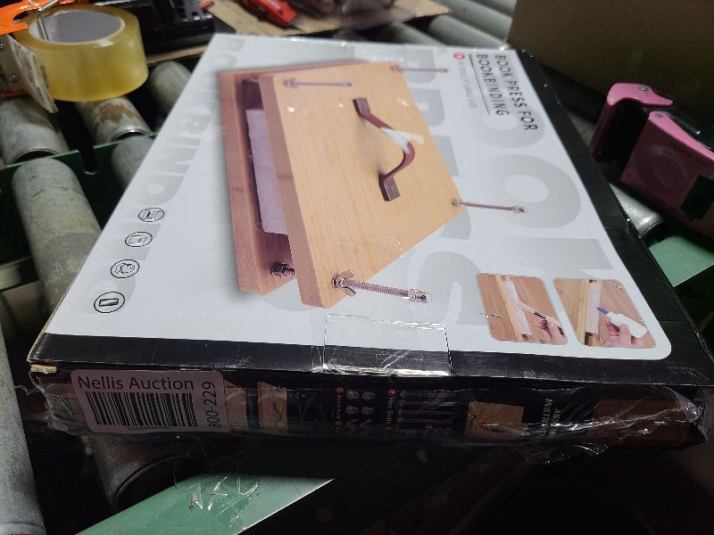 Photo 1 of 14.76x11.4 Large Size Book Press, Wood Bookbinding Press with Portable Handle Design, Bamboo Wooden Book Press for Bookbinding