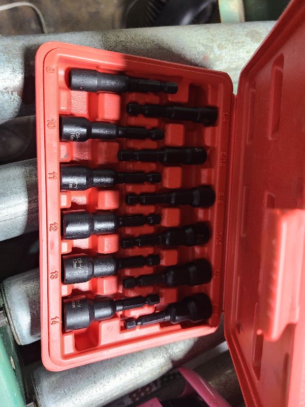 Photo 1 of 12-Piece Magnetic Nut Driver Set - Premium Impact Power Hex Nut Driver Drill Bit Master Kit, SAE & Metric, 1/4-Inch Quick-Change