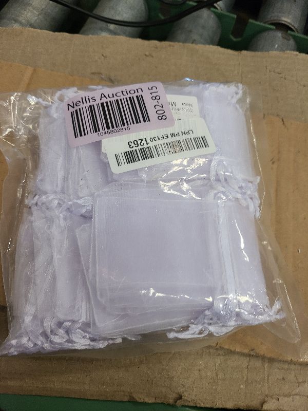 Photo 1 of 100Pcs White Organza Bags, 2x3Inch Sheer Wedding Party Favor Bags with Drawstring, Jewelry Gift Bags Christmas Candy Pouches