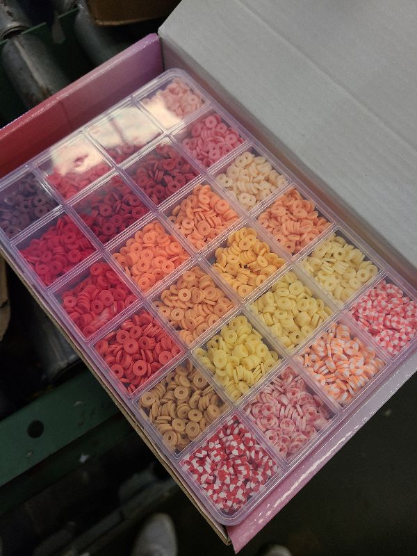 Photo 1 of 20,000 Pcs Clay Beads Bracelet Making Kit, 120 Colors 6 Boxes Polymer Beads Spacer Heishi Beads & Jewelry Kit with Pendant Charms Elastic Strings, Crafts Gift for Kids Adults