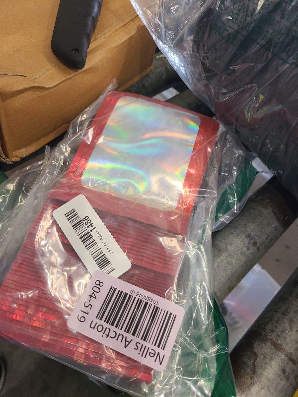 Photo 1 of 100 Pieces Resealable Mylar Bags, 4x6 Mylar Bags with Window, Small Holographic Packaging Bags for Food Storage/Jewelry/Eyelash for Small Business (Red, 4.1x5.9 Inch)