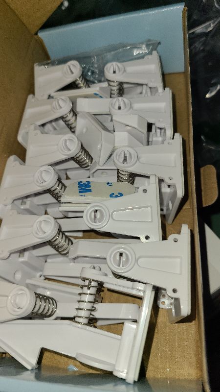 Photo 1 of 12 Pack Cabinet Locks Child Safety | Baby Safety Cabinet Locks NO Drilling 3M Adhesive Baby Proof Drawer Lock Child proofing cabinets latches for Kids Latch for Drawers & Door Child Safety Locks