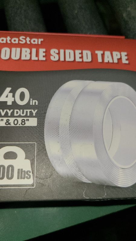 Photo 1 of 2 Rolls Double Sided Tape Heavy Duty - 240" x 1.2" & 0.8" - Removable Nano Tape for Poster Carpet Picture Hanging Strip Rug Wall Outdoor - Clear & Strong Adhesive Multipurpose Mounting Tape - 20 Feet