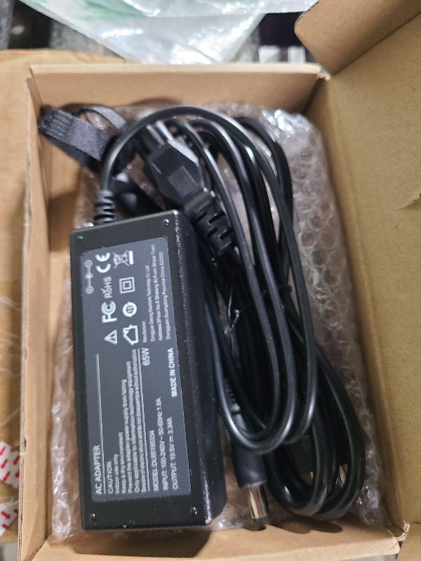 Photo 1 of 19.5V 3.34A 65W AC Adapter Laptop Charger Replacement for Dell Latitude 3190 3189 5400 5480 5490 7490 E5500 E5470 E6430 E6500 E6530 Chromebook 11 3120 3180 3189 Series