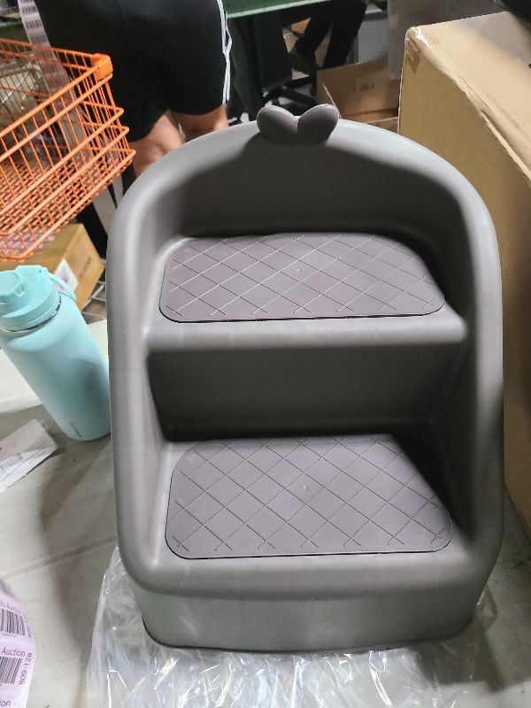 Photo 1 of [Ellniges] Foldable Step Stool for Kids Bathroom,?Space-Saving Toddler Stool? with Non-Slip Surface, PP Step Ladder for Toilet/Sink, Portable Training Stool for Ages 3-8, 6 Colors (Easy Carry Handle)